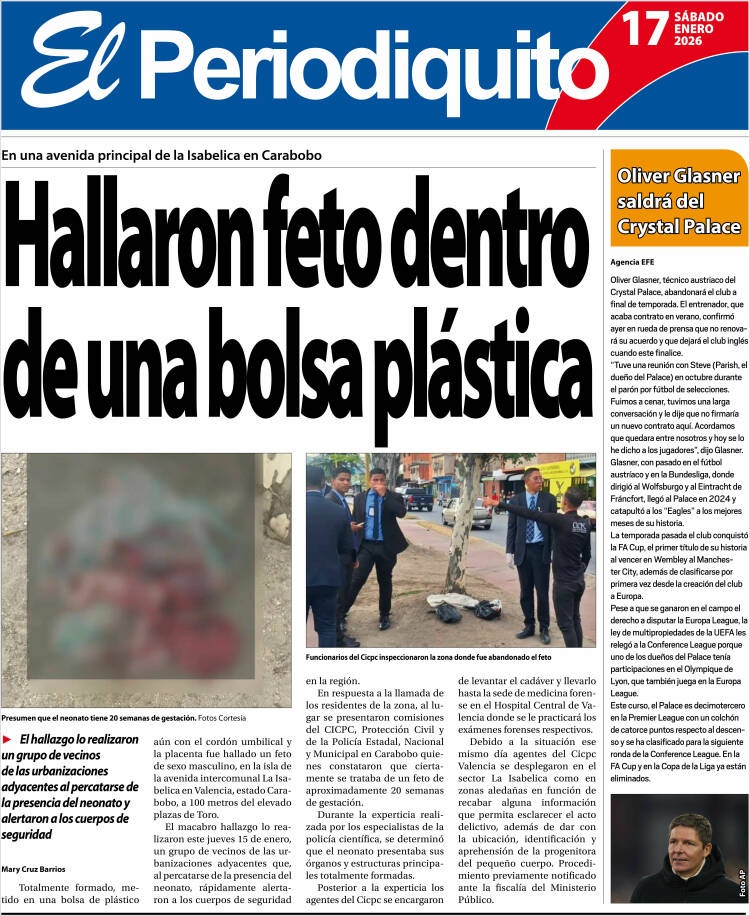 Portada de Periodiquito de Aragua (Venezuela)