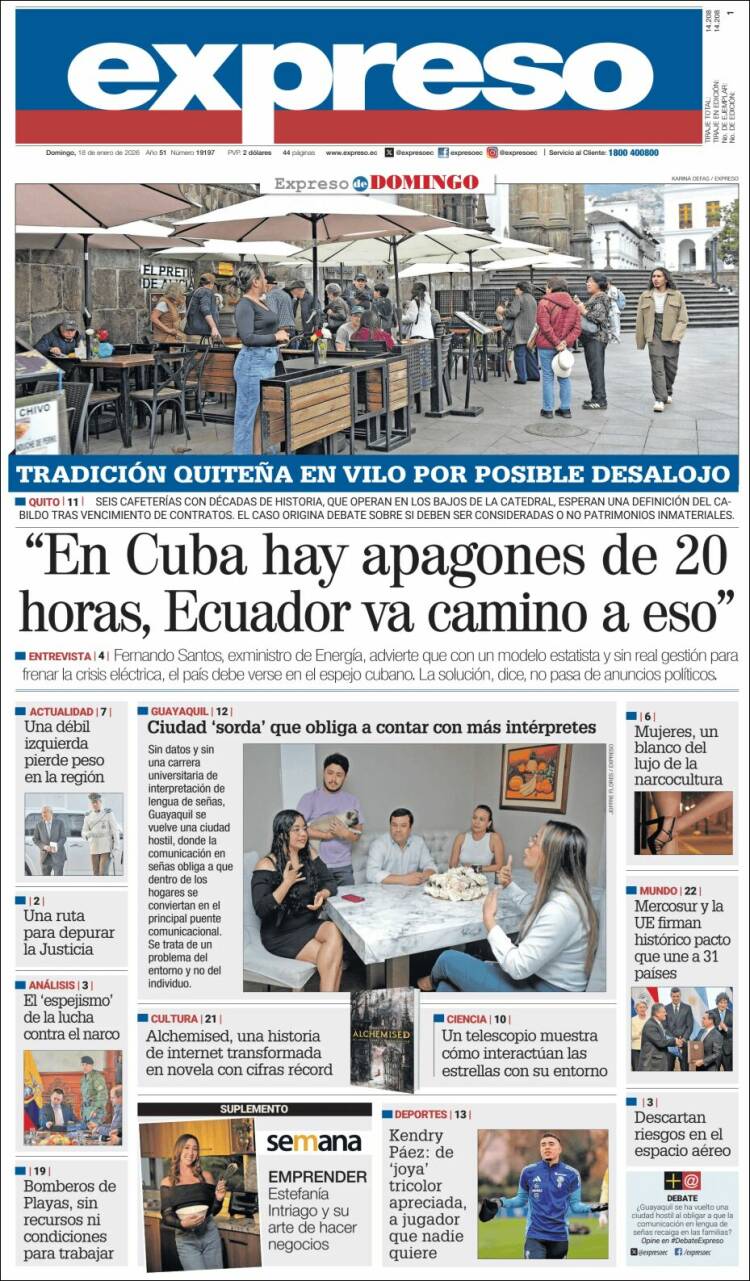 Portada de Expreso (Ecuador)