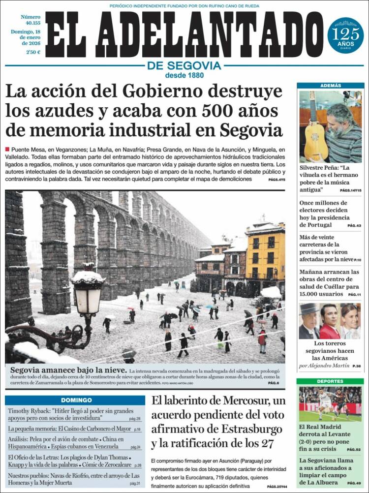 Portada de El Adelantado de Segovia (Espa&ntilde;a)
