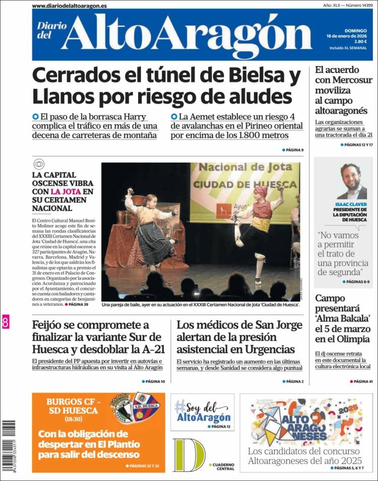 Portada de Diario del AltoAragón (Espa&ntilde;a)