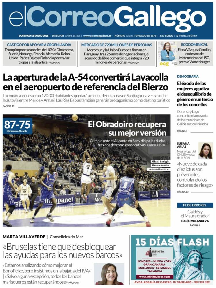 Portada de El Correo Gallego (Espa&ntilde;a)