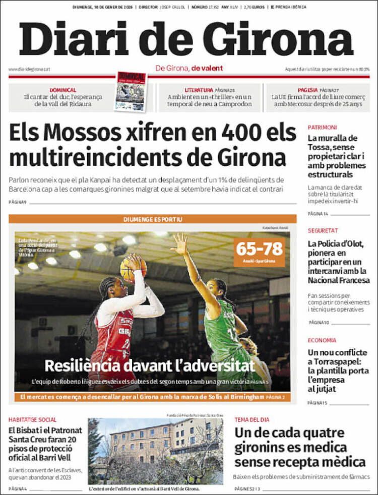 Portada de Diari de Girona (Espa&ntilde;a)