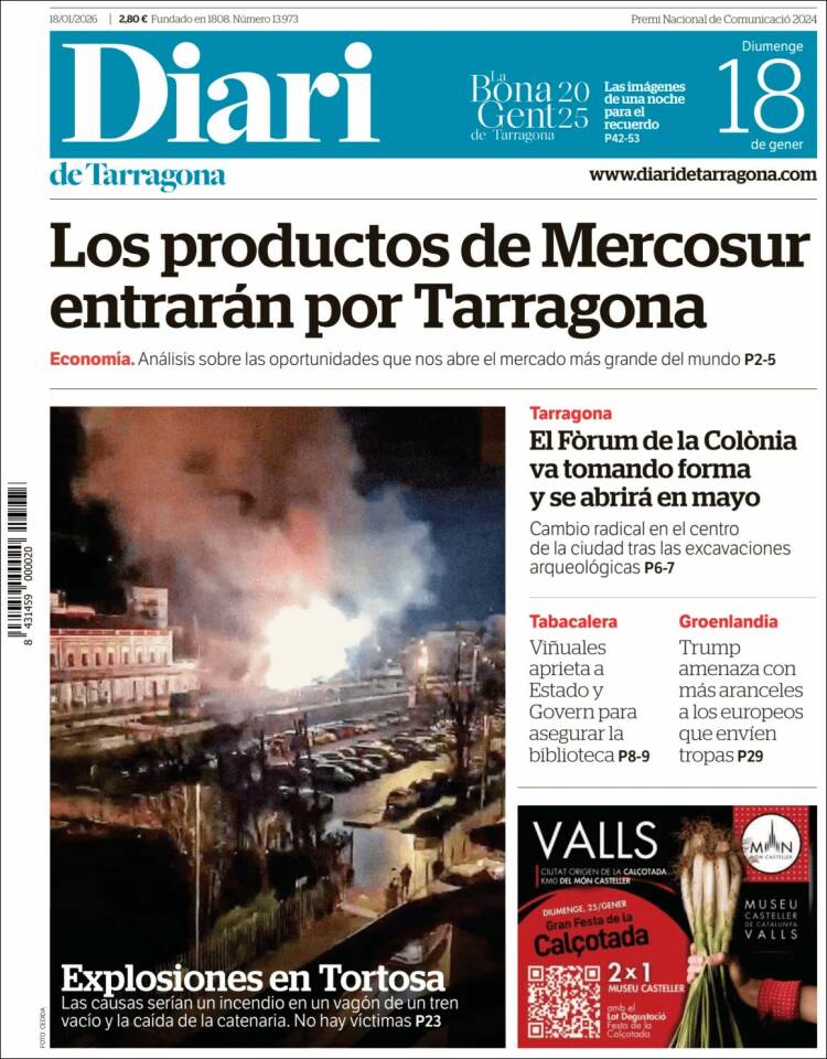 Portada de Diari de Tarragona (Espa&ntilde;a)