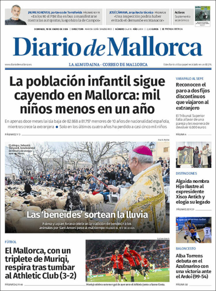 Portada de Diario de Mallorca (Espa&ntilde;a)