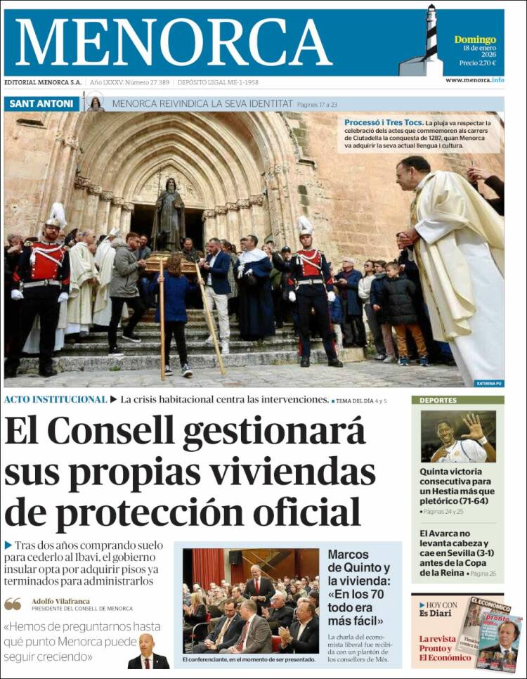 Portada de Menorca - Diario Insular (Espa&ntilde;a)
