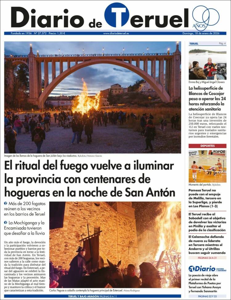 Portada de Diario de Teruel (Espa&ntilde;a)
