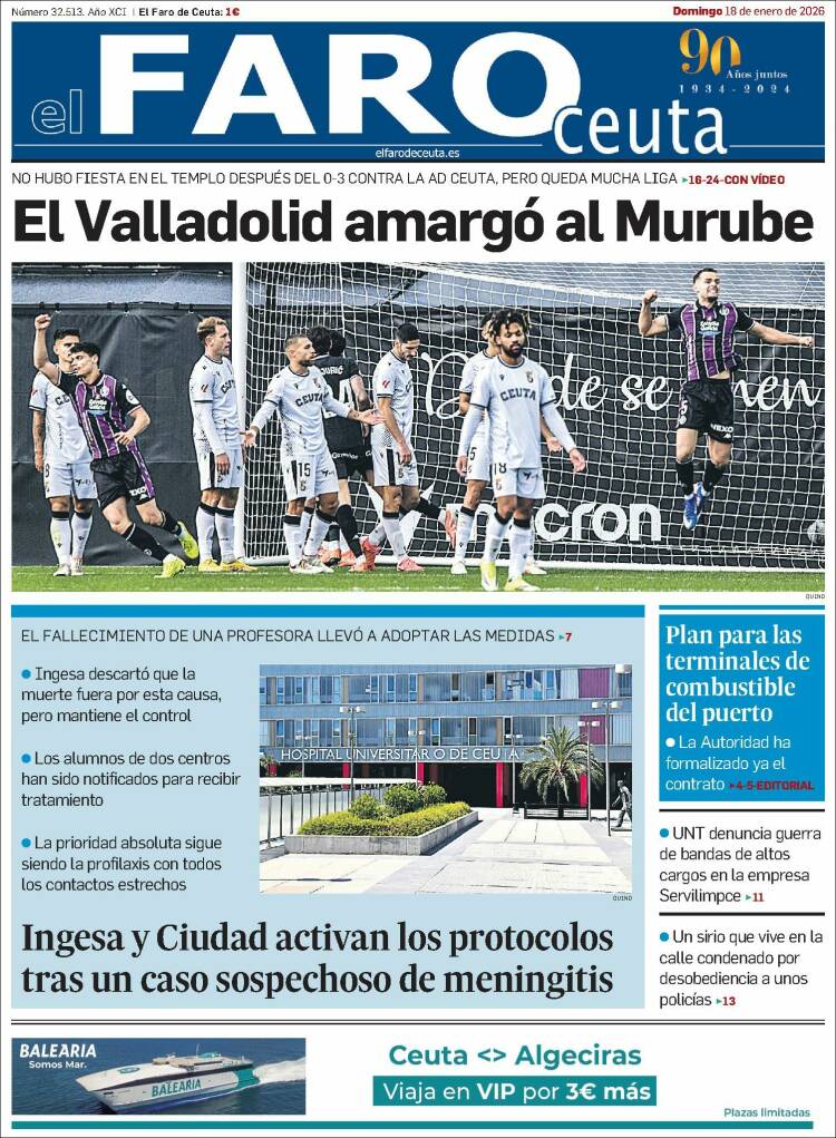 Portada de El Faro de Ceuta (Espa&ntilde;a)