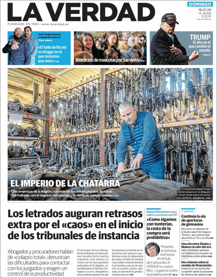 Portada de La Verdad de Murcia (Espa&ntilde;a)