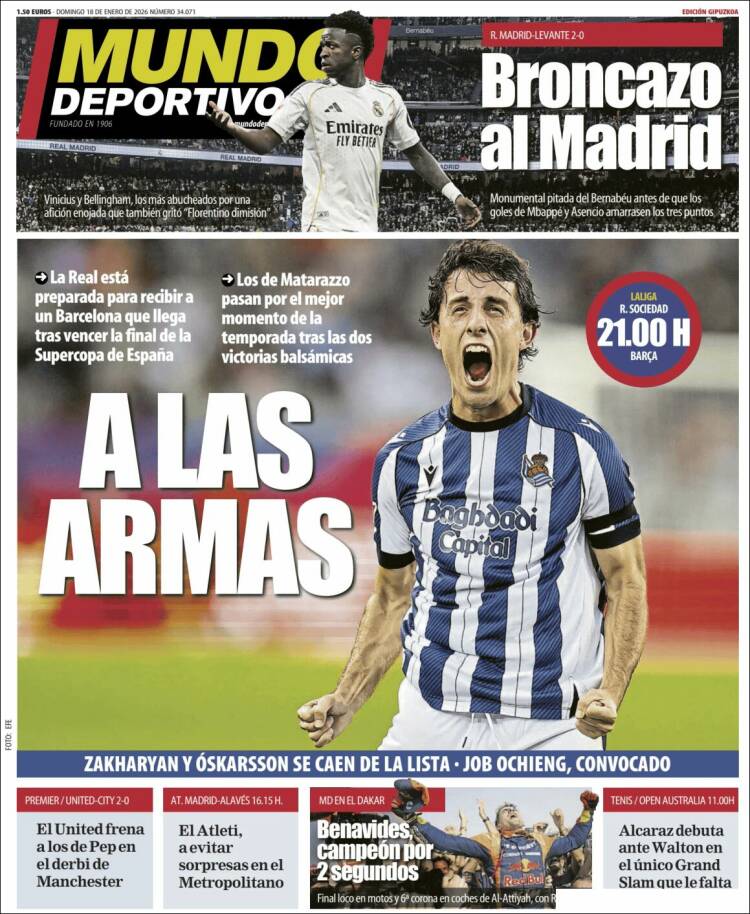 Portada de Mundo Deportivo Gipuzkoa (Espa&ntilde;a)
