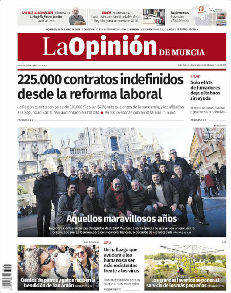 Portada de La Opinión de Murcia (Espa&ntilde;a)
