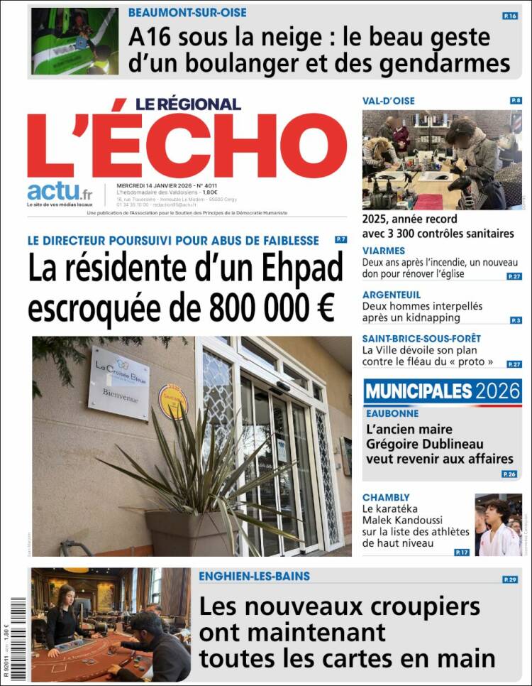 Portada de L'Echo de la Haute-Vienne (Francia)
