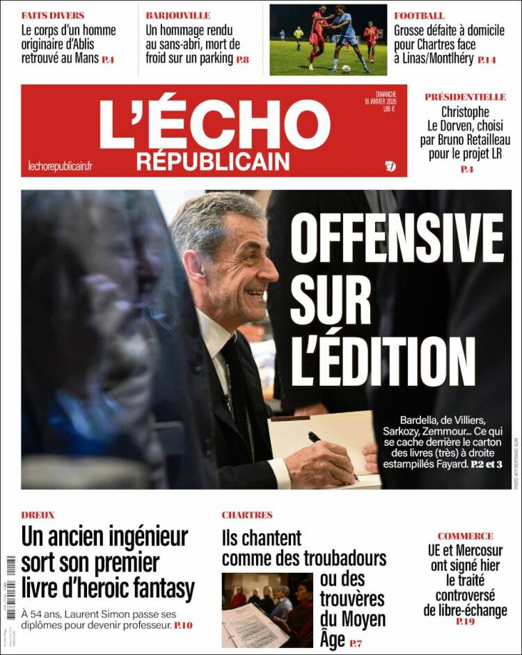 Portada de L'Echo Républicain (Francia)