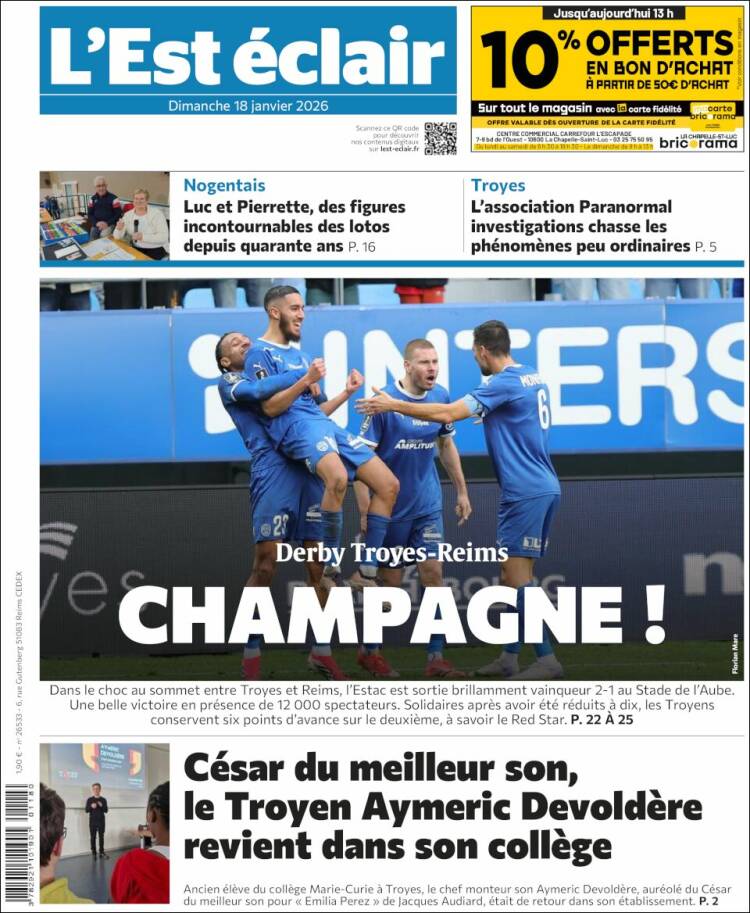 Portada de L'Est Eclair (France)