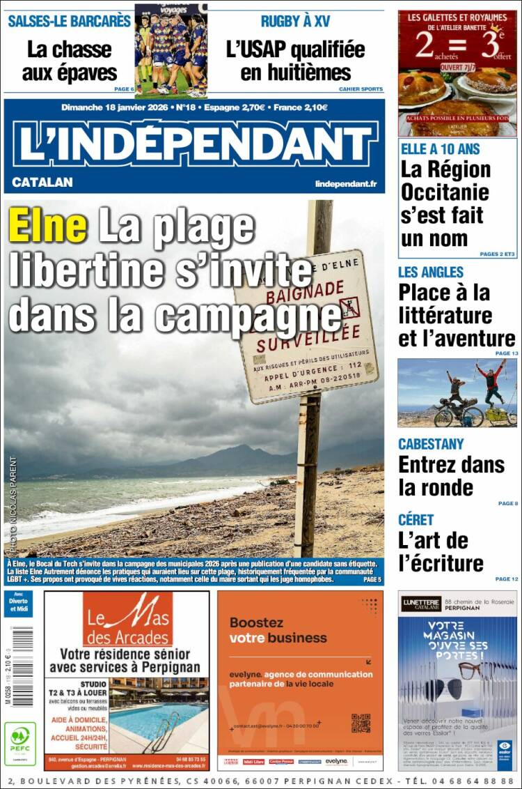 Portada de Le Indépendant (Francia)