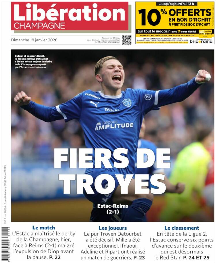 Portada de Libération Champagne (Francia)