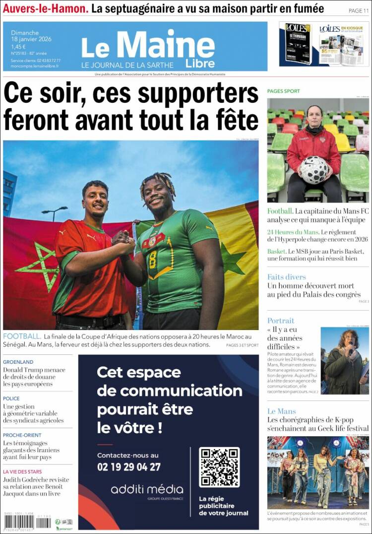 Portada de Le Maine Libre (Francia)