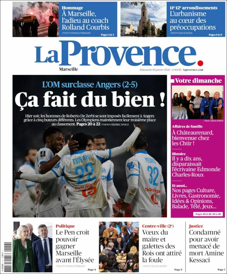 Portada de La Provence (Francia)