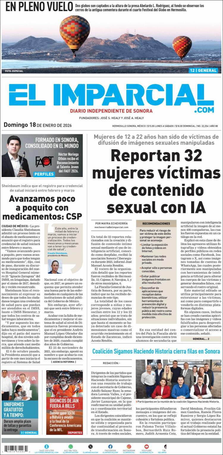 Portada de El Imparcial (M&eacute;xico)