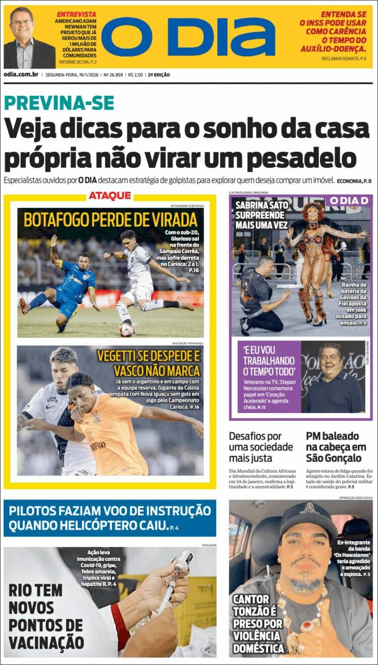 Portada de O Dia (Brasil)