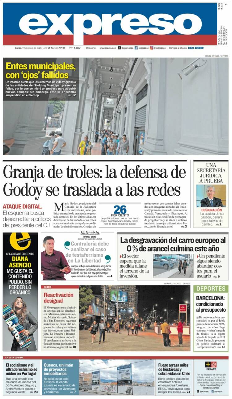 Portada de Expreso (Ecuador)