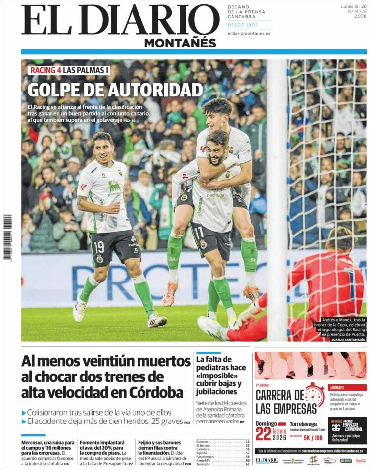 Portada de El Diario Montañés (Espa&ntilde;a)