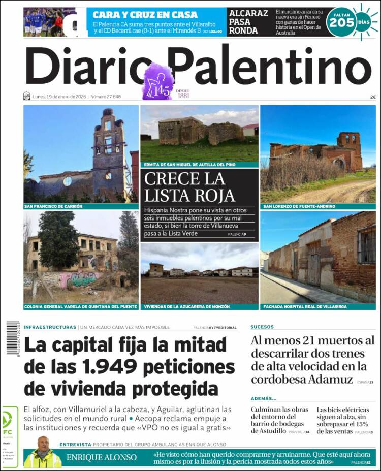 Portada de Diario Palentino (Espa&ntilde;a)