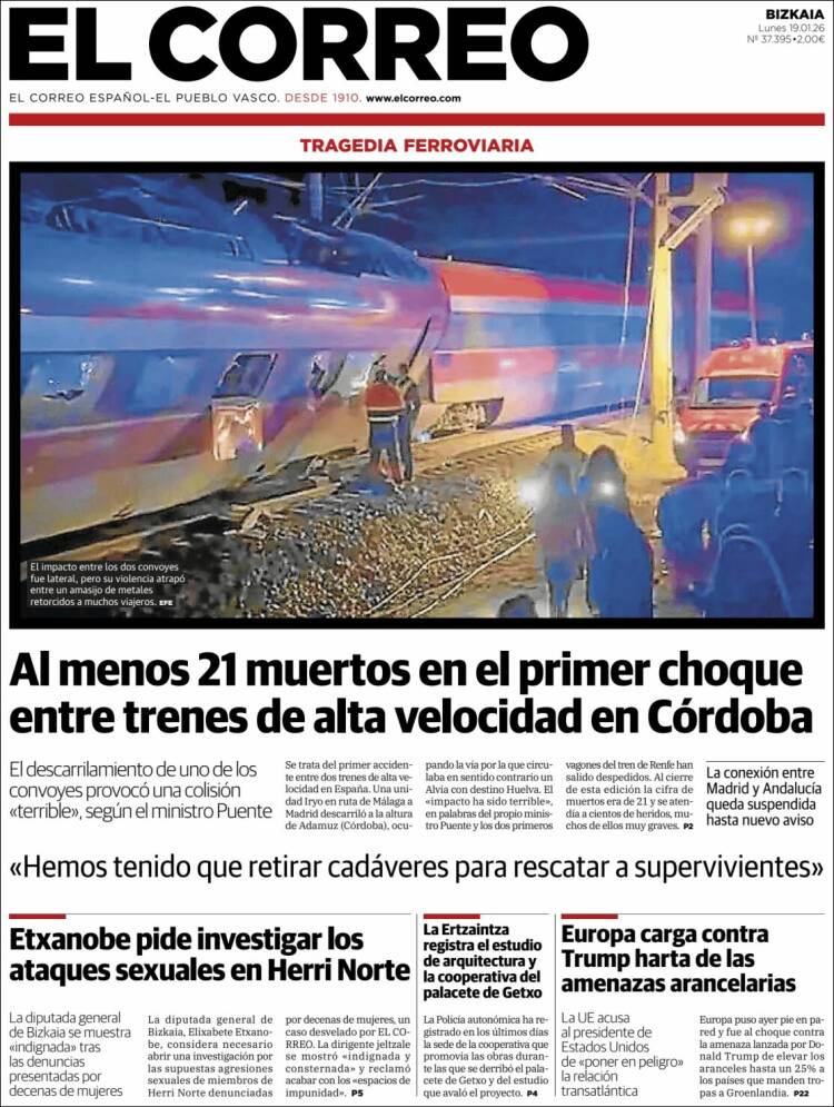 Portada de El Correo (Espa&ntilde;a)