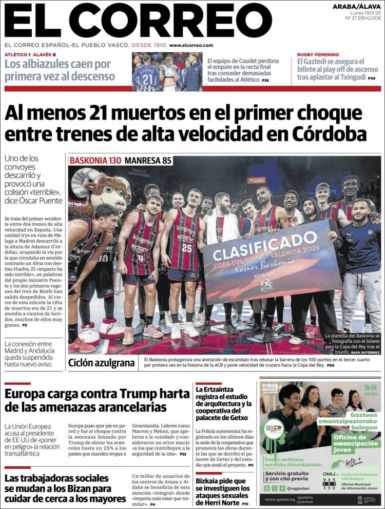 Portada de El Correo - Álava (Espa&ntilde;a)