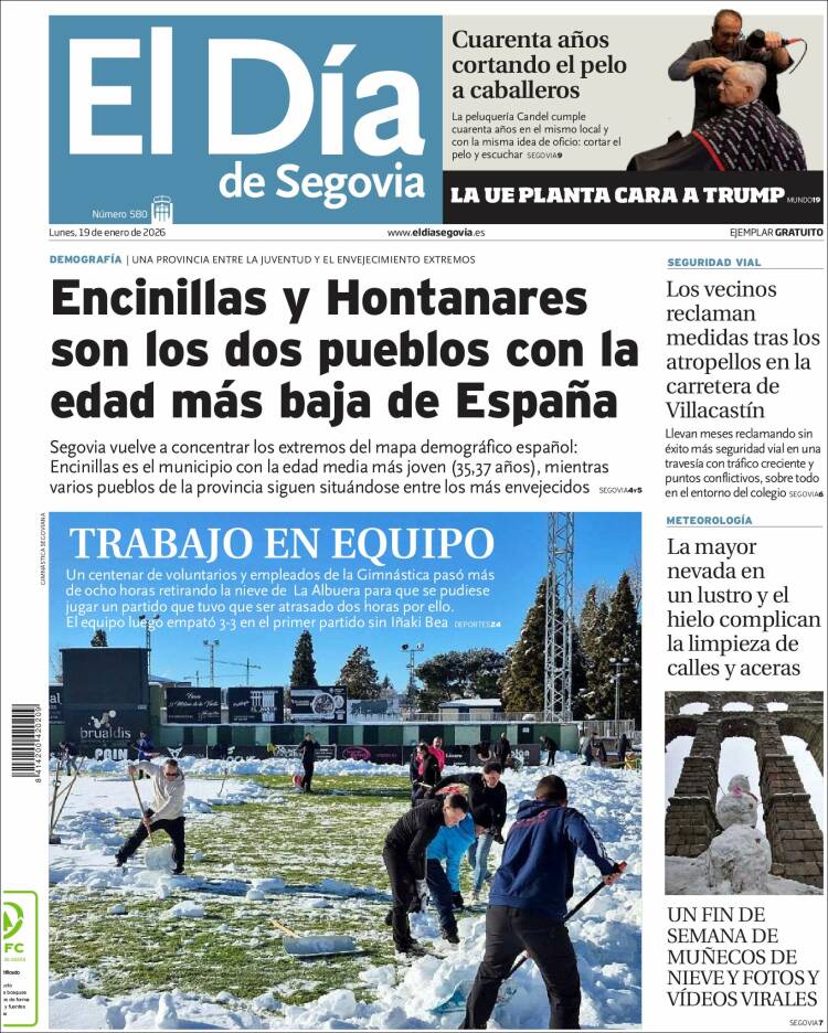 Portada de El Día de Segovia (Espa&ntilde;a)
