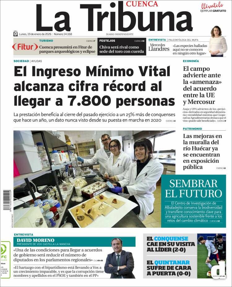 Portada de La Tribuna de Cuenca (Espa&ntilde;a)