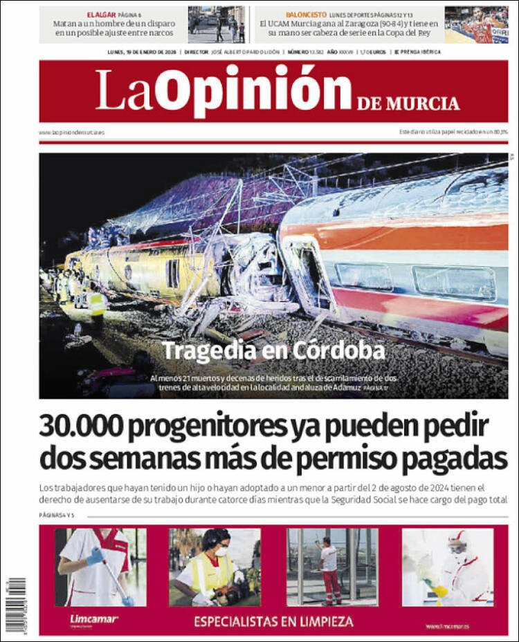 Portada de La Opinión de Murcia (Espa&ntilde;a)