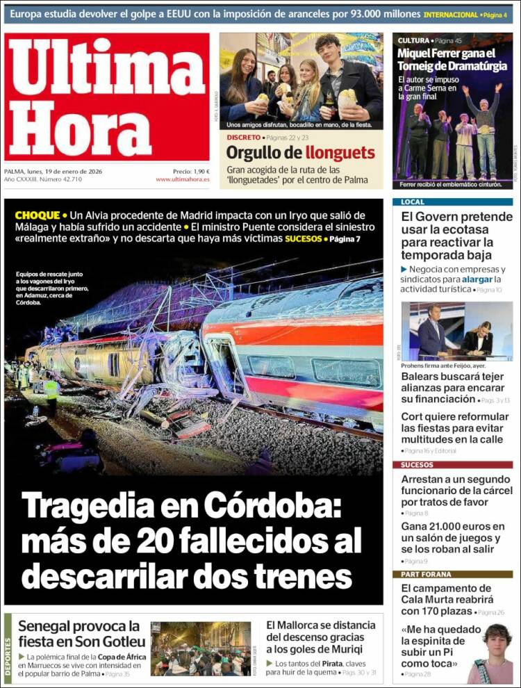 Portada de Última Hora (Espa&ntilde;a)