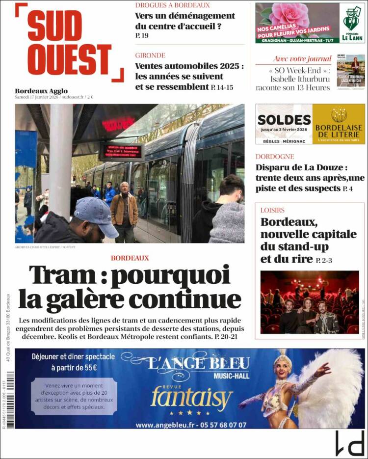 Portada de Sud Ouest (Francia)