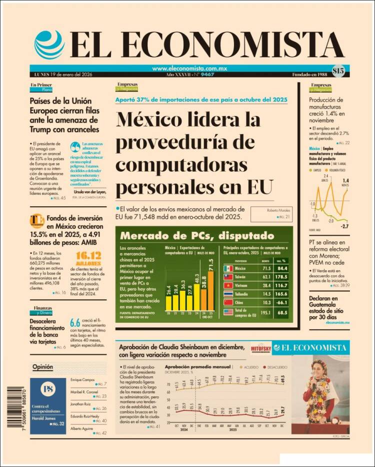 Portada de El Economista (M&eacute;xico)