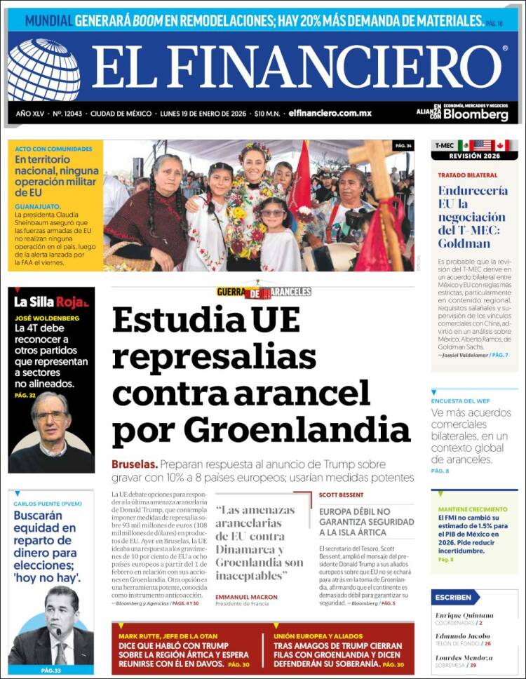 Portada de El Financiero (M&eacute;xico)