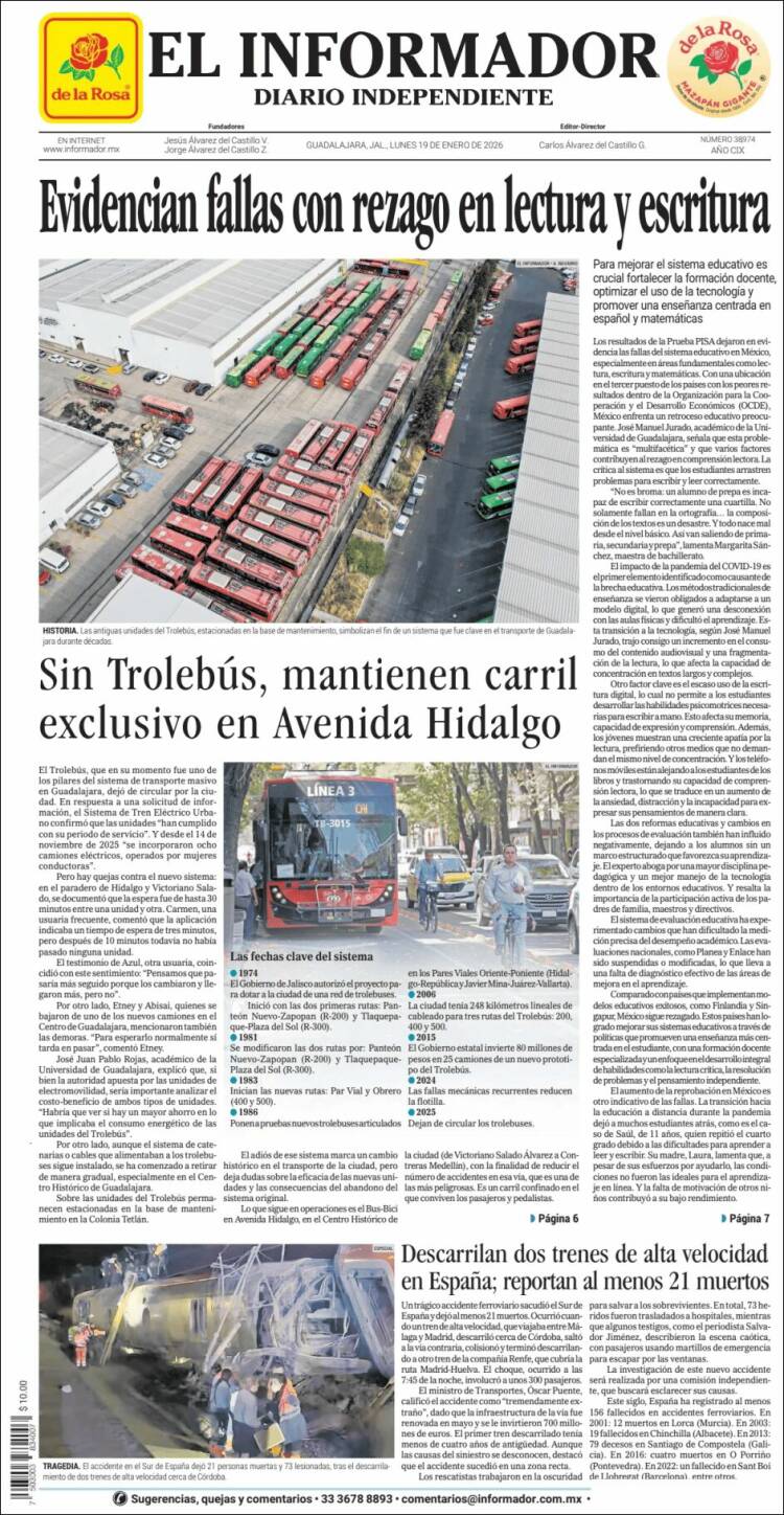 Portada de El Informador (M&eacute;xico)