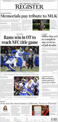 Portada de The Orange County Register (&Eacute;tats-Unis)