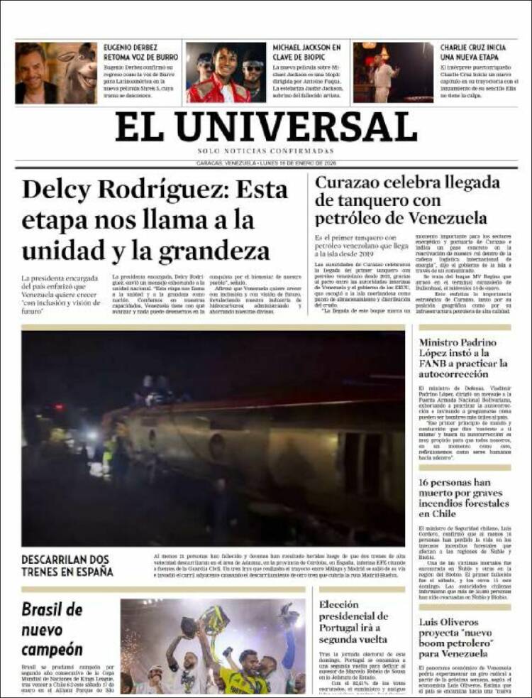 Portada de Universal (Venezuela)