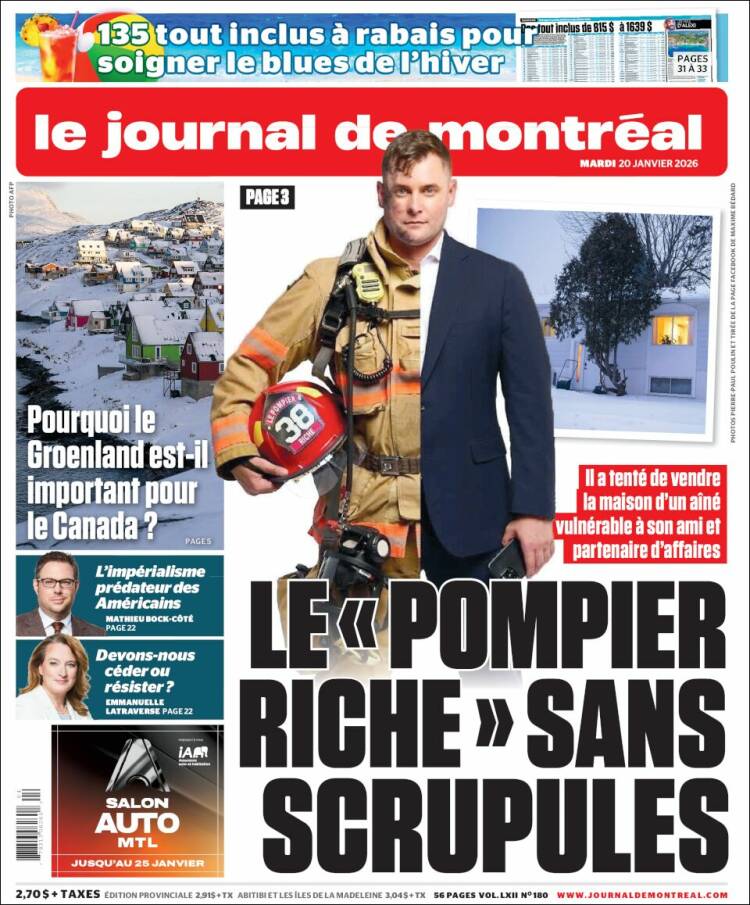 Portada de Le Journal de Montréal (Canad&aacute;)