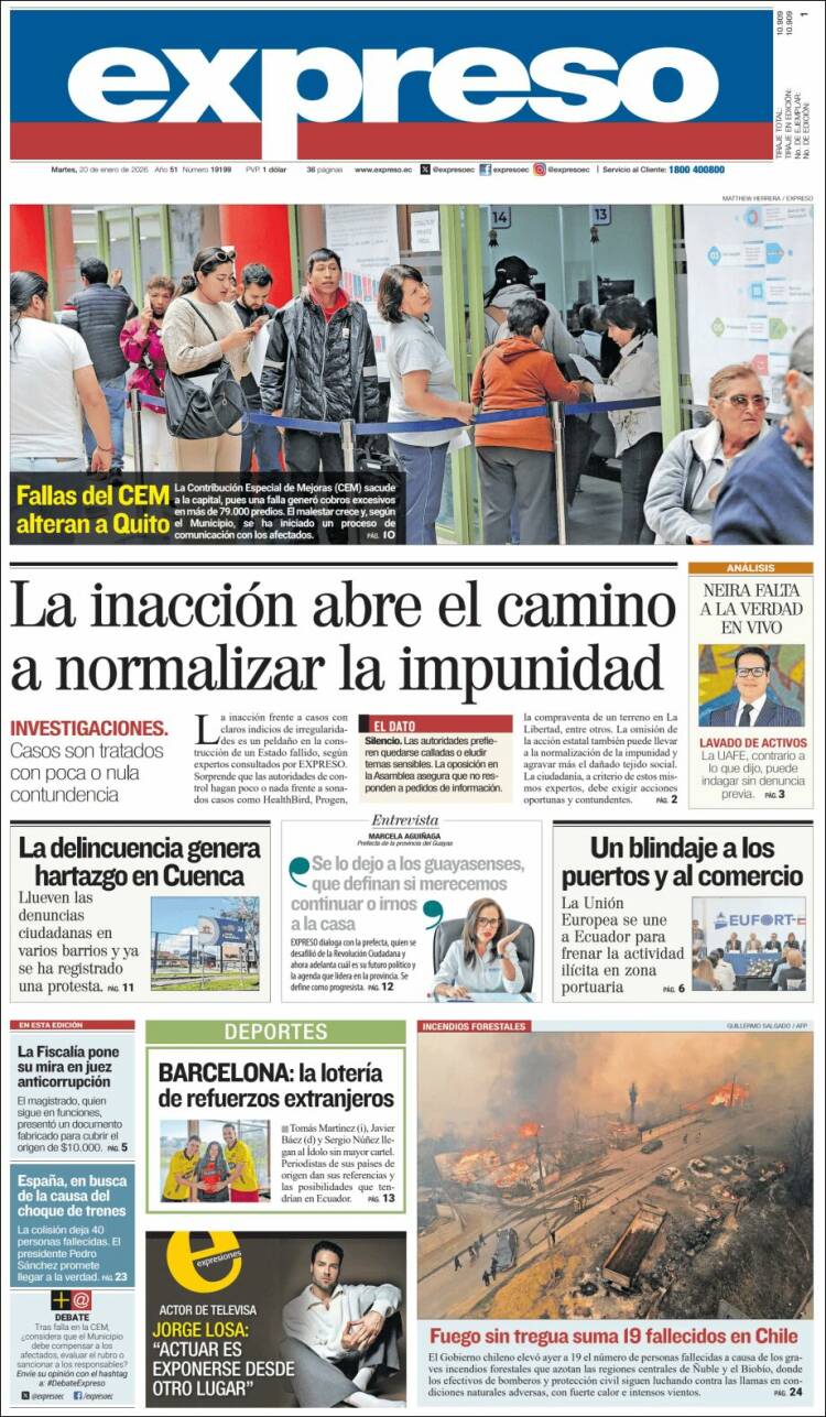 Portada de Expreso (Ecuador)