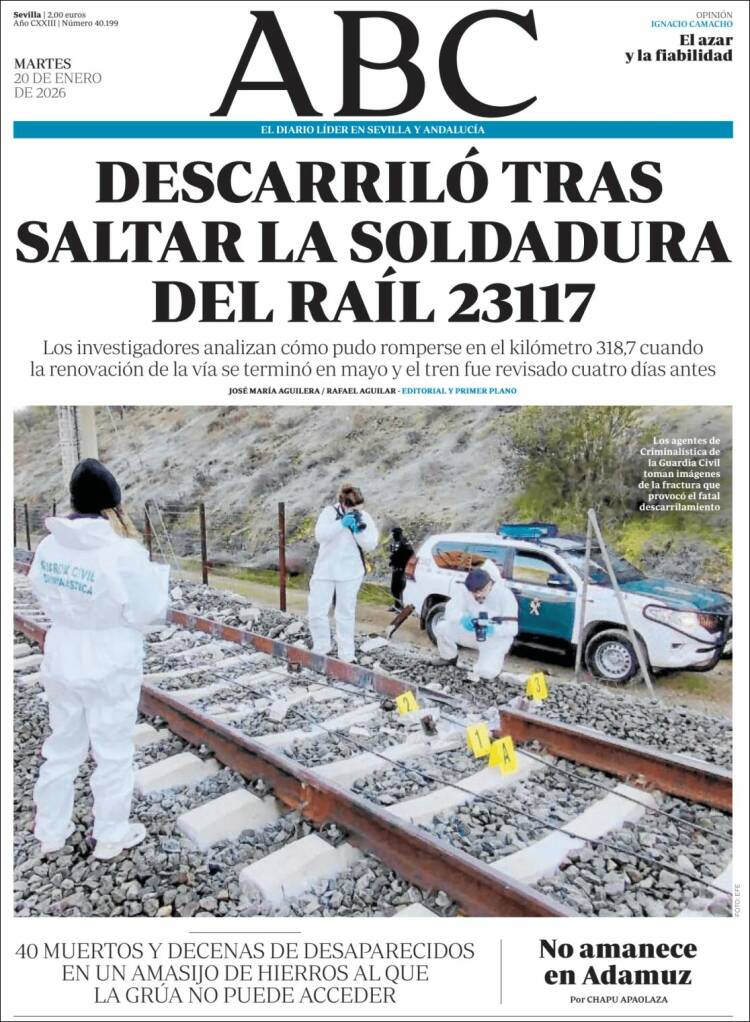 Portada de ABC - Sevilla (Espa&ntilde;a)