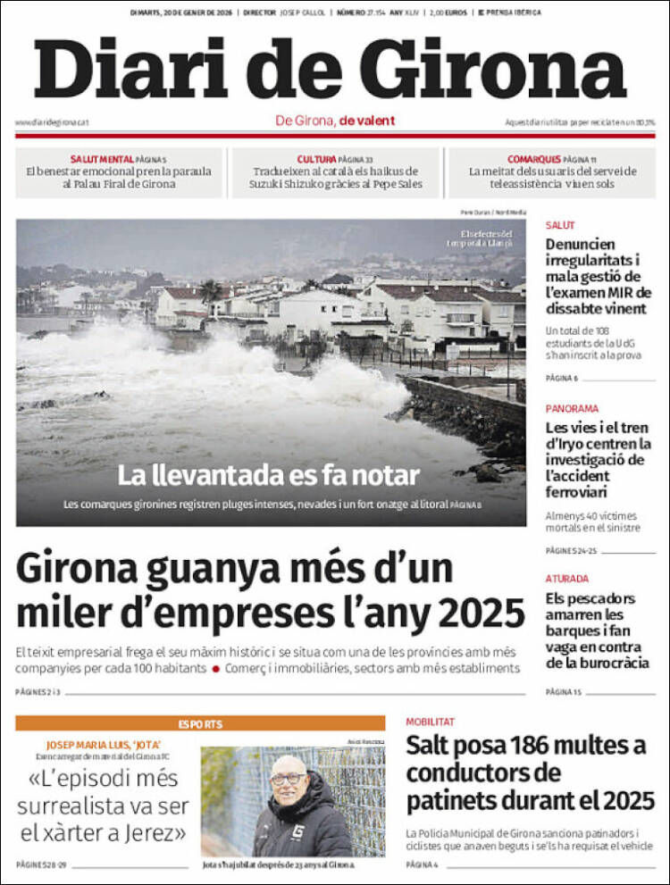 Portada de Diari de Girona (Espa&ntilde;a)