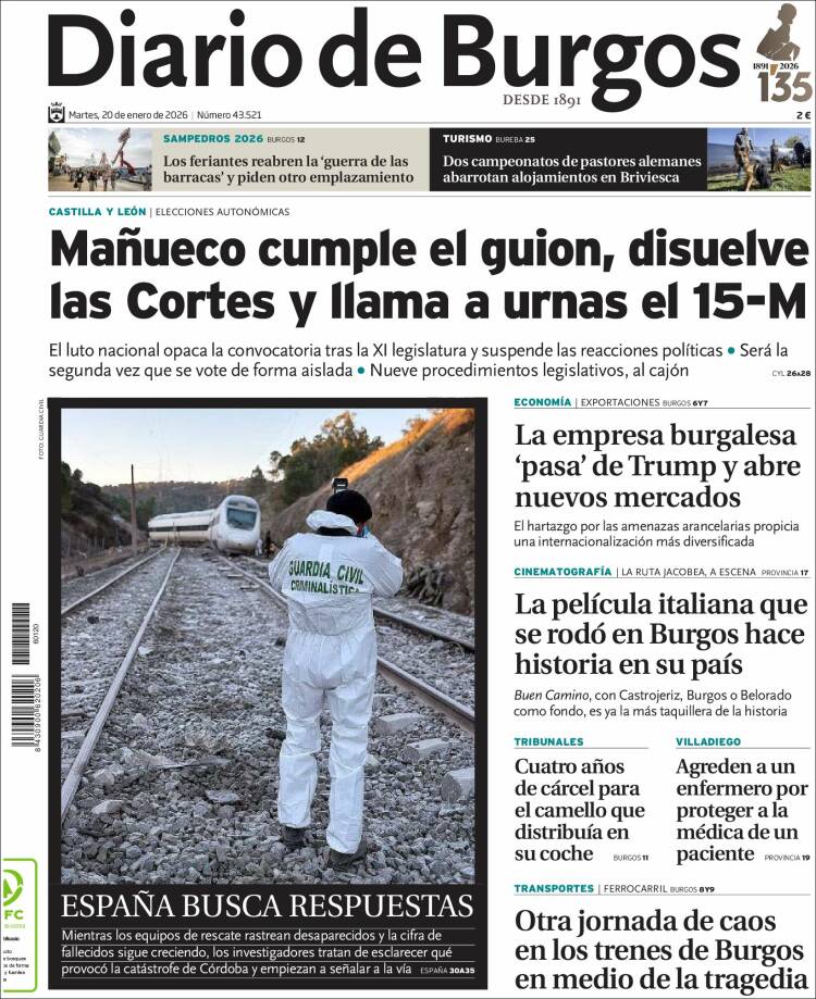 Portada de Diario de Burgos (Espa&ntilde;a)
