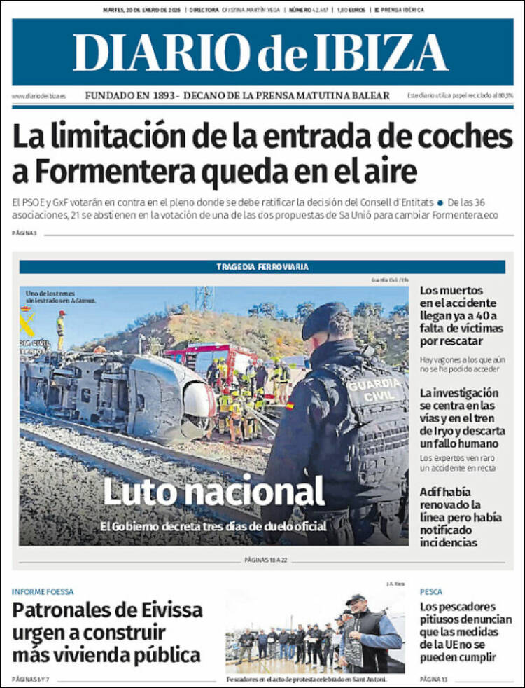 Portada de Diario de Ibiza (Espa&ntilde;a)