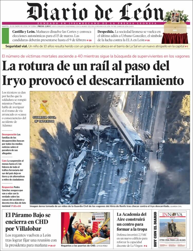 Portada de Diario de León (Espa&ntilde;a)