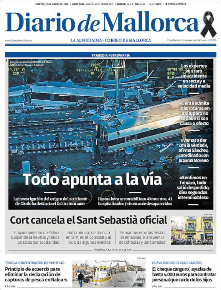 Portada de Diario de Mallorca (Espa&ntilde;a)