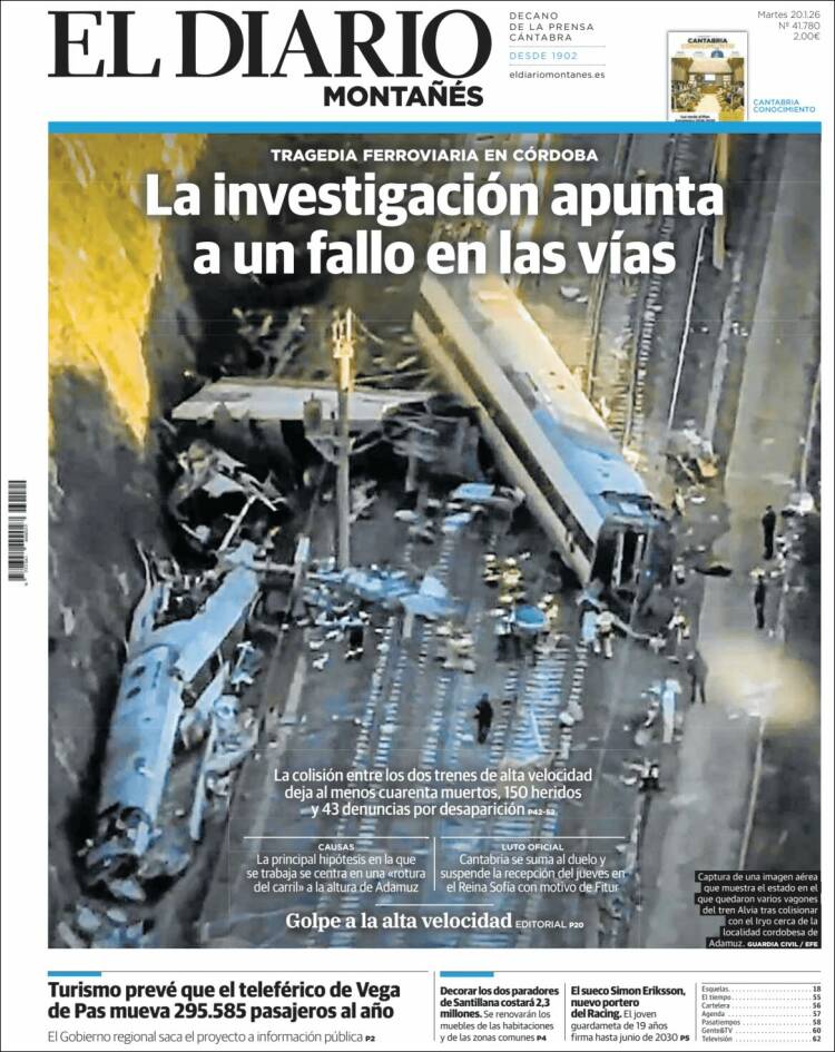 Portada de El Diario Montañés (Espa&ntilde;a)