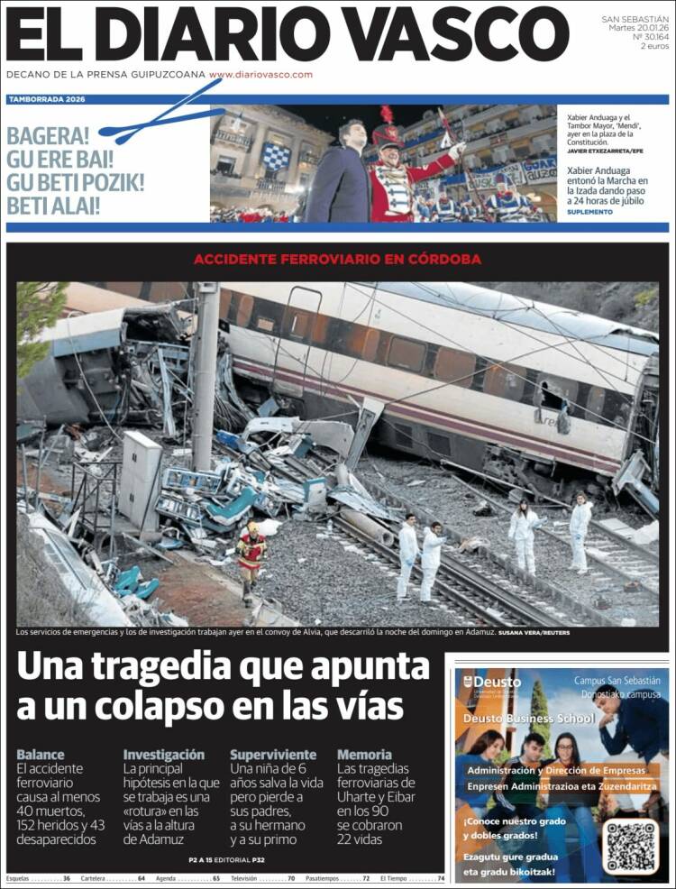 Portada de Diario Vasco (Espa&ntilde;a)