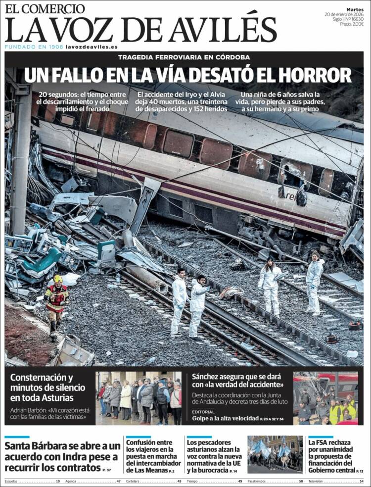 Portada de El Comercio - Avilés (Espa&ntilde;a)