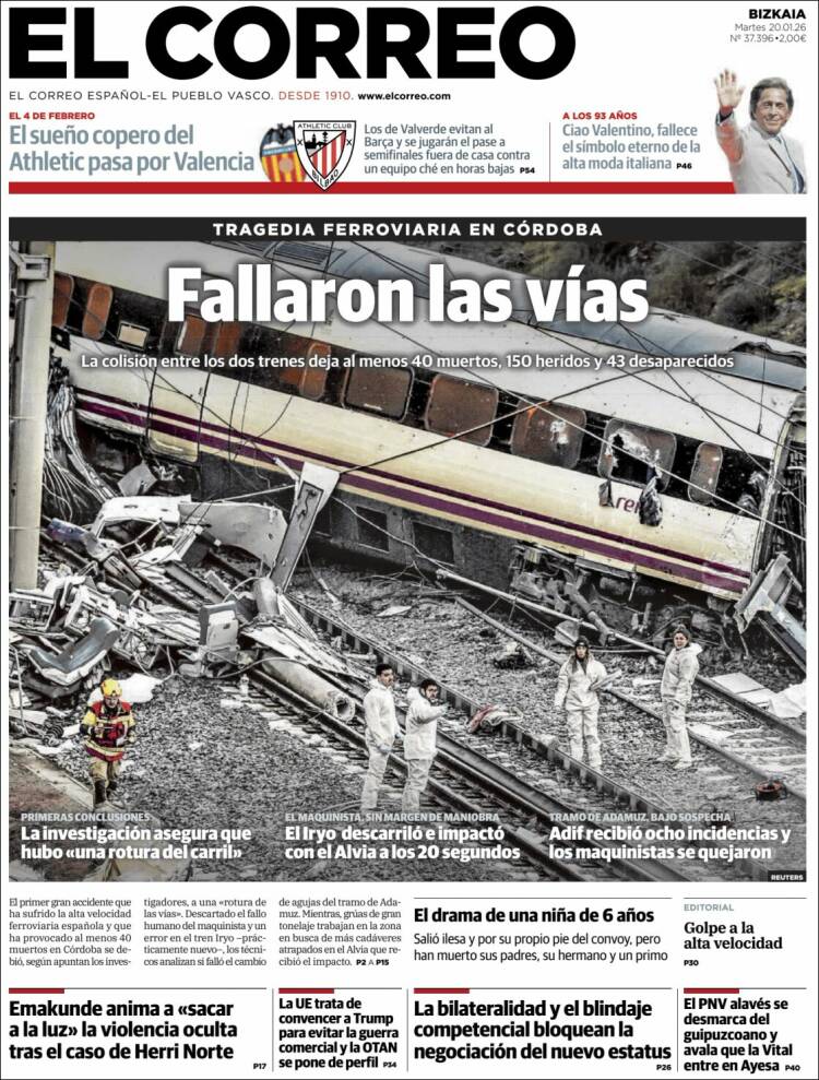 Portada de El Correo (Espa&ntilde;a)